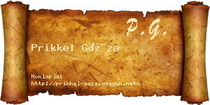 Prikkel Géza névjegykártya
