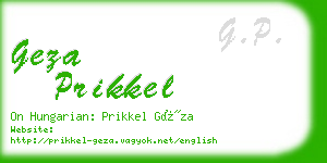 geza prikkel business card